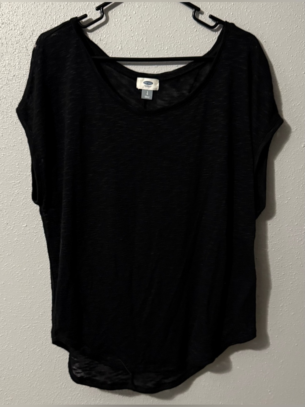 Old Navy Black Short Sleeve Scoop Neck Dolman Top